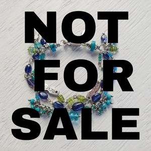 Artisan/Sundance style gemstone & silver bracelet